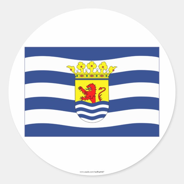Zeeland Flag Runder Aufkleber (Vorderseite)