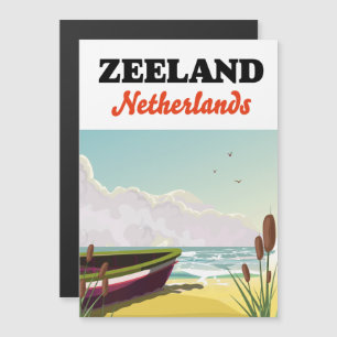 Zeeland Niederlande Strand Reiseplakat Magnetkarte