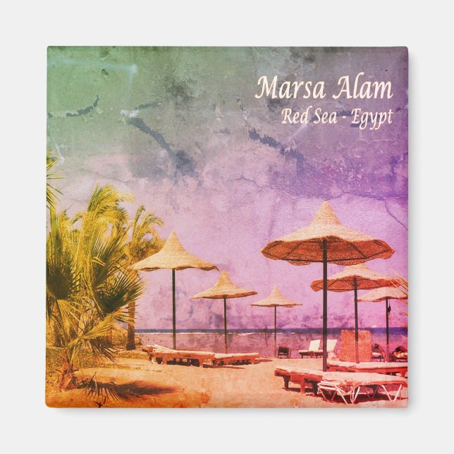 zEG035 MARSA ALAM Beach, Rotes Meer, Ägypten, Kühl Magnet (Vorne)