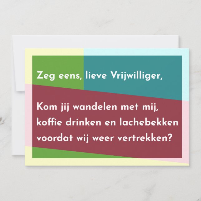 Zeg eens, lieve Vrijwilliger Dankeskarte (Vorderseite)