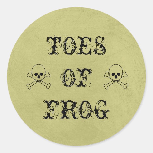 Zehen von Froschsiegel Halloween-Potion Runder Aufkleber (Vorderseite)