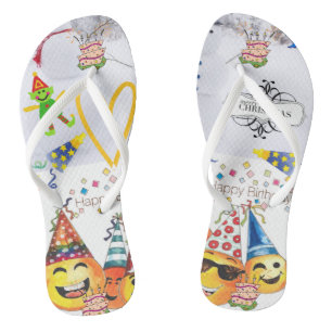 Zehenhänger Frohe Weihnachten Alles Gute zum Gebur Flip Flops