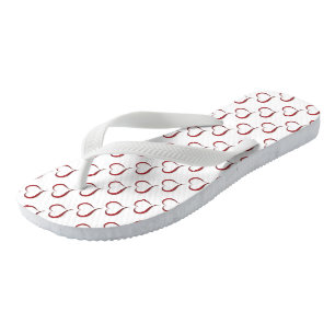 Zehenstegsandalen/Rote Herzen Flip Flops