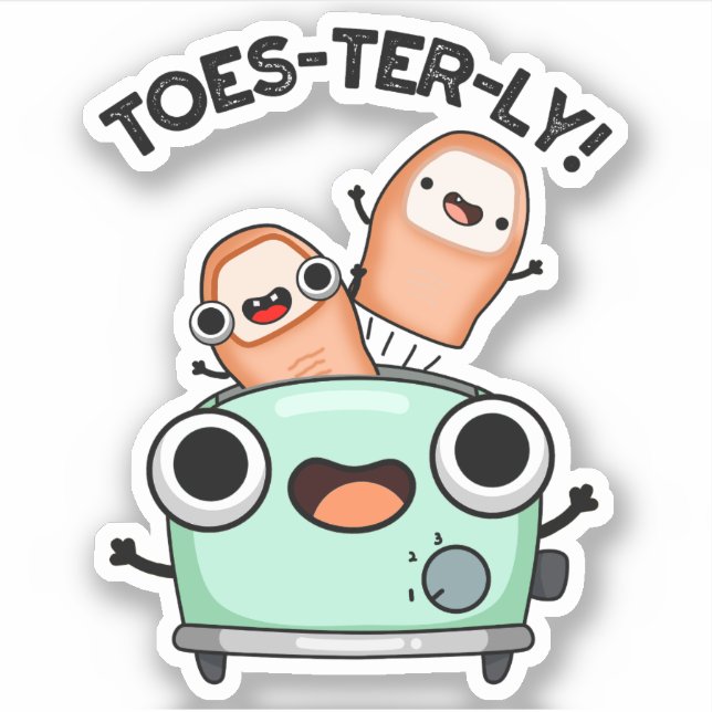 Zehenvierteljährlicher Funny Toe Pun Aufkleber (Vorderseite)