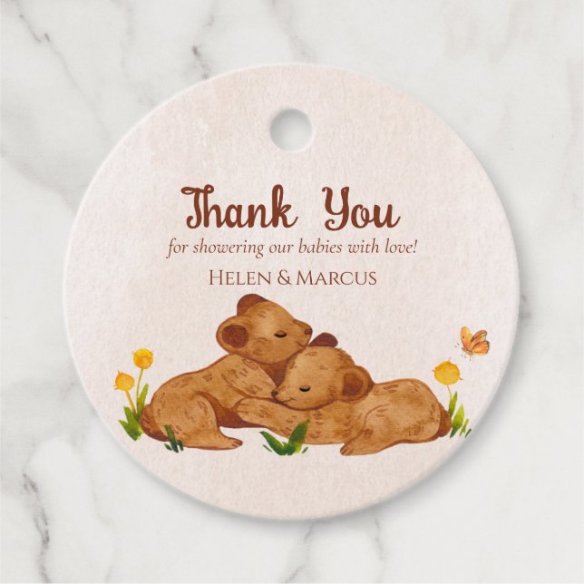 Zehn Babys geschlechtsneutral danke Geschenkanhänger (Vorderseite)