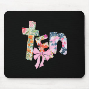 Zehn Blumenstrauß 10 Jahre alter Coquette Bow 10. Mousepad