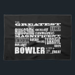 Zehn Button Bowling Bowlers Beste Bowler-Welt je Geschirrtuch<br><div class="desc">"Der bestste phantastischste fantastische phantastische fantastische fantastische super fantastische fantastische fantastische fantastische fantastische fantastische fantastische Bowler der Welt ... " ist ein cooles modernes Geschenk für lustige Bowler: in einer auffälligen Kombination aus immer modischem Schwarz und klassischem Stilweiß in einer urbanen Rock-und Roll-Haltung Blast von Schriftart und mehr Schriftart präsentiert....</div>