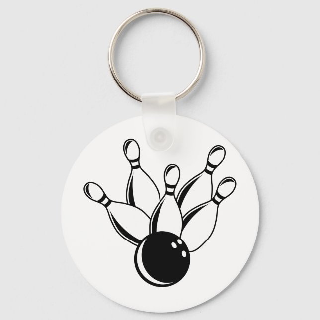 Zehn Button Bowling Schlüsselanhänger (Vorderseite)