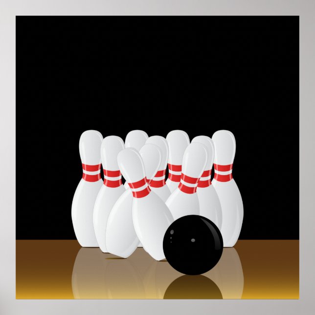 Zehn Button Bowling Strike Poster (Vorne)