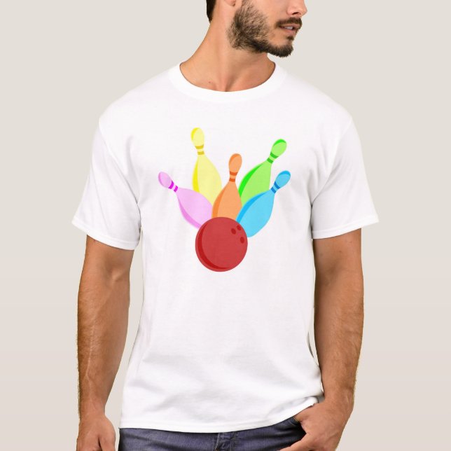 Zehn Button-Bowling T-Shirt (Vorderseite)
