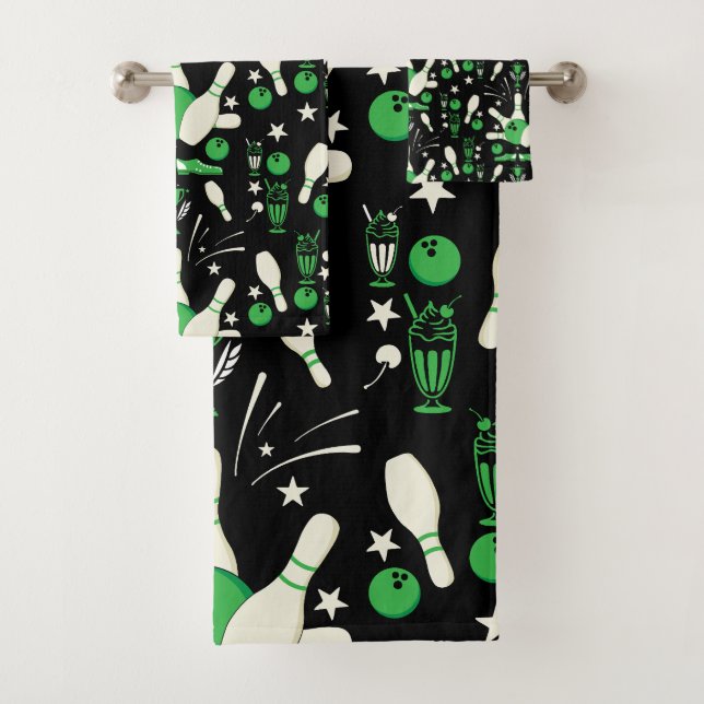Zehn Button Bowling Wohngestaltung Badhandtuch Set (Insitu)