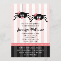 Zehn Einladungen für Pink Spider Baby Shower