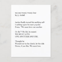 zehn einundzwanzig vierundzwanzig Postkarten