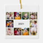 Zehn Foto Collage Generic Wir sind gesegnet Weihna Keramikornament<br><div class="desc">Zehn Foto Collage Jahr in Review Weihnachtsglas Ornament. Wir sind gesegnet.</div>