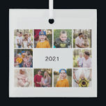 Zehn FotoCollage Generic Year in Review Christmas Ornament Aus Glas<br><div class="desc">Zehn Foto Collage Jahr in Review Weihnachtsglas Ornament.</div>