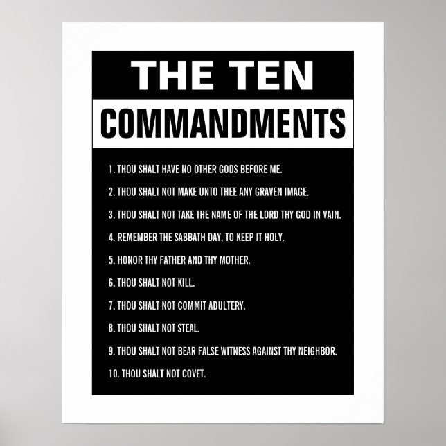 Zehn Gebote Bible Verse Christlich Religiöse Poster (Vorne)