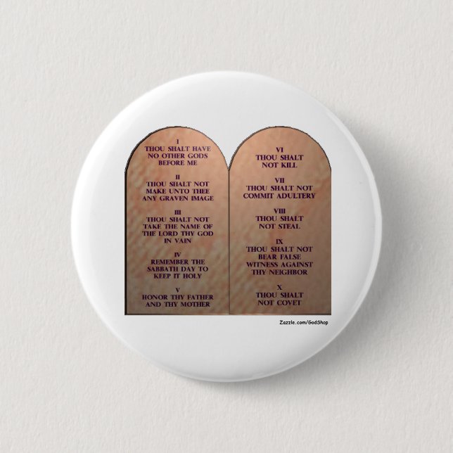 Zehn Gebote Button (Vorderseite)