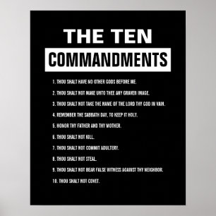 Zehn Gebote Christlicher Religiöser Bibelvers Poster