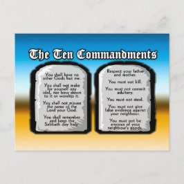 Zehn Gebote der Heiligen Bibel, Gottes Gesetz Postkarte