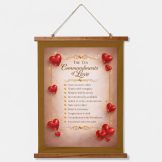 Zehn Gebote der Liebe Wandteppich Mit Holzrahmen