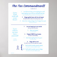 Zehn Gebote für Kinder - Marine/Light Blue