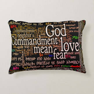 Zehn Gebote in Amharic Pillow 16 x 12" Zierkissen