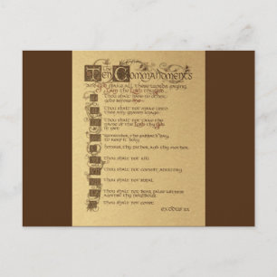 zehn Gebote Postkarte
