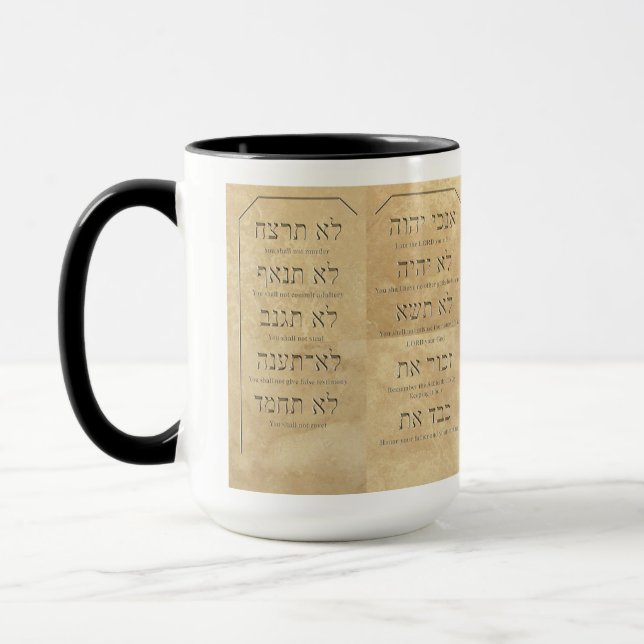 Zehn Gebote Tasse Richtiges und Links Seitenbild (Links)
