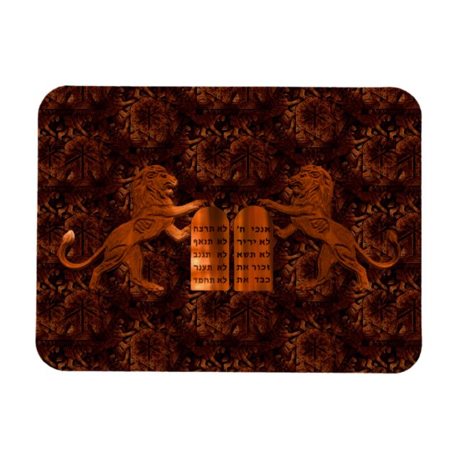 Zehn Gebote und Löwen Magnet (Horizontal)