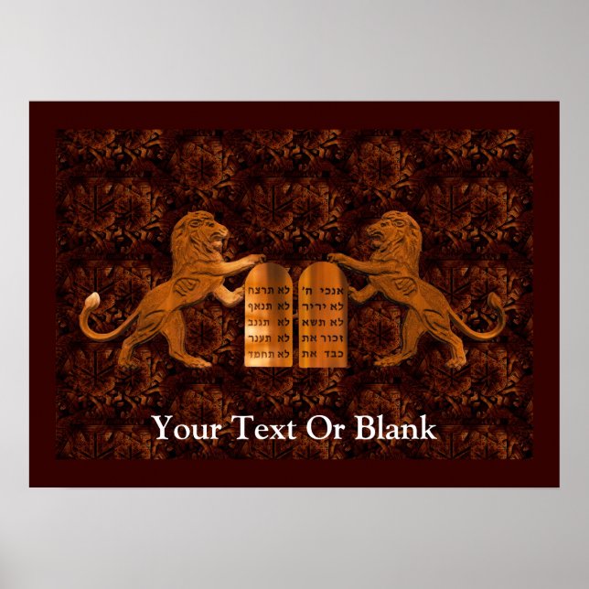 Zehn Gebote und Löwen Poster (Vorne)