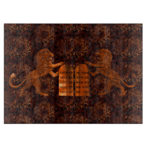 Zehn Gebote und Löwen Schneidebrett