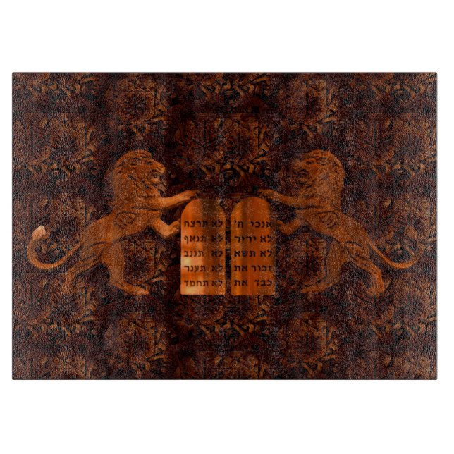 Zehn Gebote und Löwen Schneidebrett (Vorderseite)