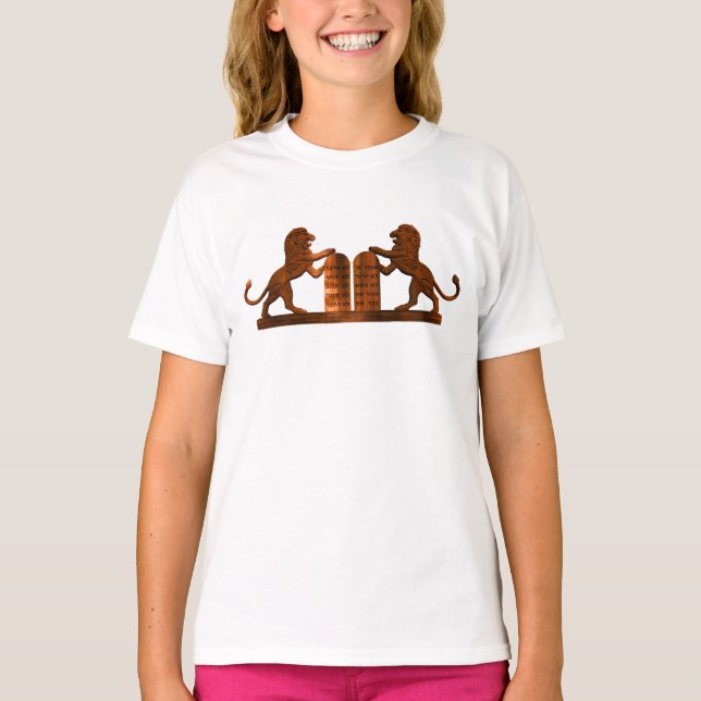 Zehn Gebote und Löwen T-Shirt (Vorderseite)