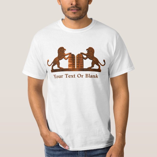 Zehn Gebote und Löwen T-Shirt (Vorderseite)