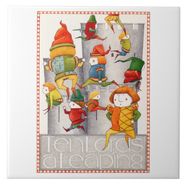 ZEHN GRÖSSER EINE LEAPIERE 6" Quadrat Keramik Tile Fliese (Vorderseite)