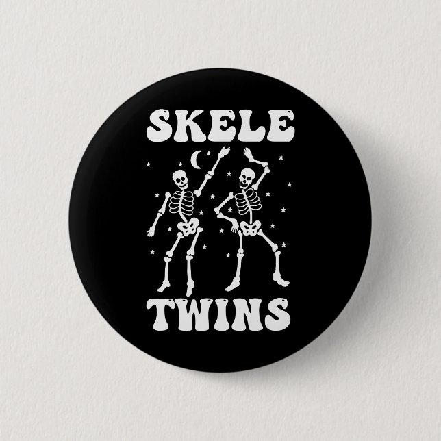 Zehn Halloween Matching Skeletwagen Funny Dancing Button (Vorderseite)