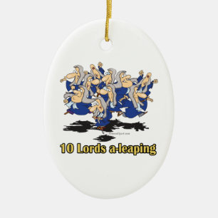 zehn Herren a-leaping 10. zehnten Tag der Weihnach Keramikornament