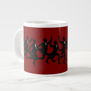 Zehn Herren springen Ausgestanzter Schablonenstil Jumbo-Tasse