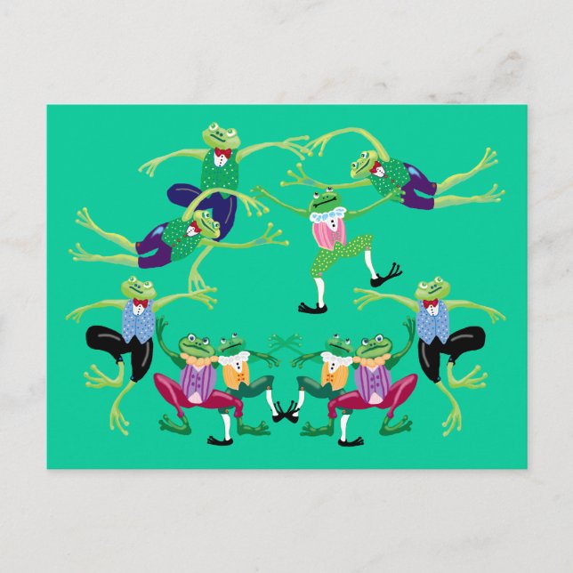 Zehn Herren springen Postkarte (Vorderseite)