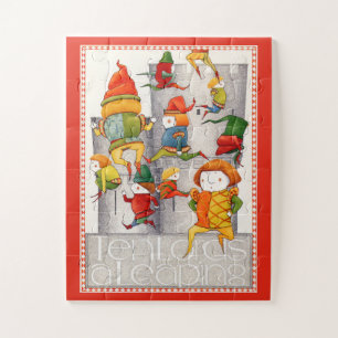 ZEHN HERRN IM SPRUNG 11x14 großes Puzzleteil