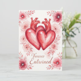 Zehn Herzen für immer verzauberte Blumendrucke Dankeskarte