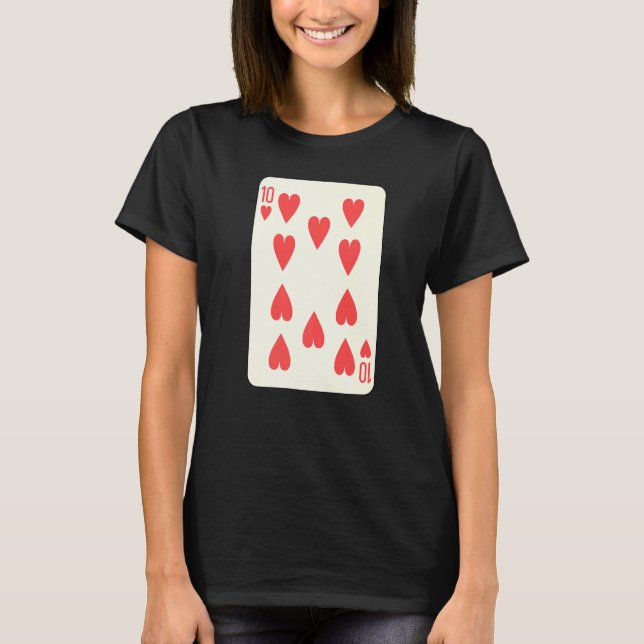 Zehn Herzen spielen Kartenpaare Halloween Costu T-Shirt (Vorderseite)