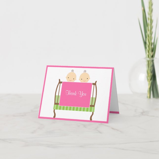 Zehn in Pink Crib-Mitteilungskarten Dankeskarte (Vorderseite)