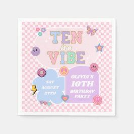 Zehn ist ein Vibe Preppy Patch 10. Geburtstagspart Serviette