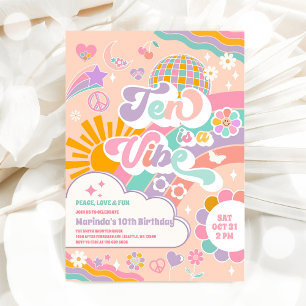 Zehn ist eine Stimmung Sonnenregenbogen Disco 10.  Einladung
