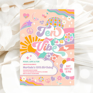 Zehn ist eine Stimmung Sonnenregenbogen Disco 10.  Einladung