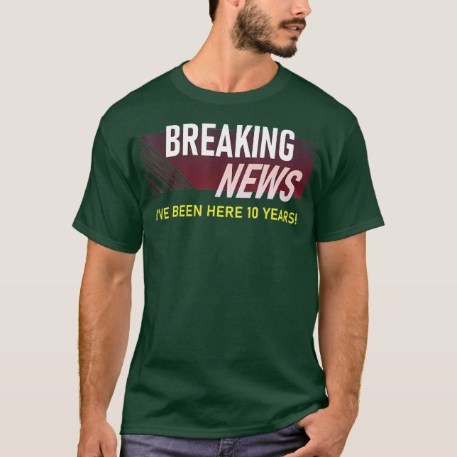 Zehn-Jahres-Arbeitsjubiläum 10. Mitarbeiter T-Shirt (Vorderseite)