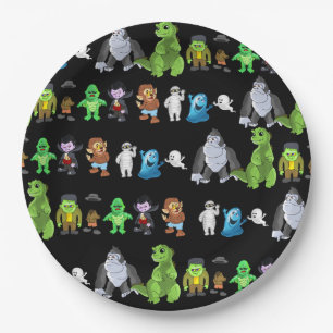 Zehn kleine Monster Papierplatte Pappteller