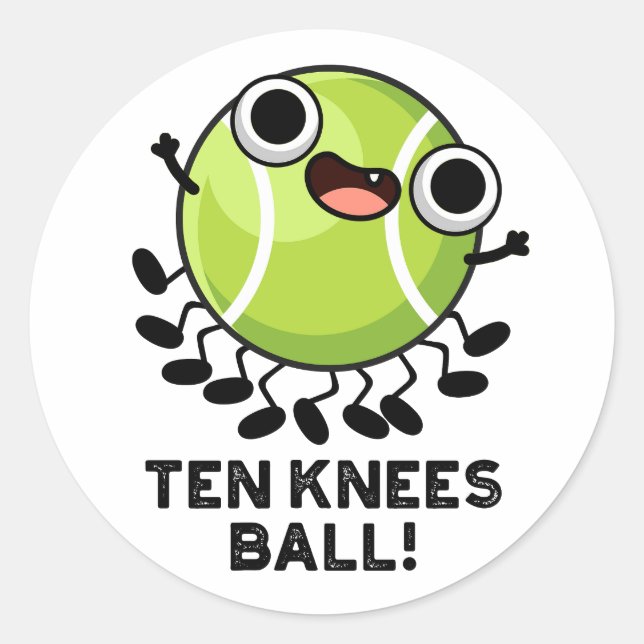 Zehn Knees Ball Funny Tennis Pub Runder Aufkleber (Vorderseite)