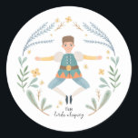 Zehn Lords a-leaping 12 Tage des Niedlichen Weihna Runder Aufkleber<br><div class="desc">Zehn Herren überspringen. Niedliche Festtage "12 Tage Weihnachten" Illustration. Karo für passende Produkte in meinem Shop. Behalt alle im selben Stil. Personalisieren, bestellen, empfangen, genießen und zurückkommen! Am zwölften Weihnachtsfeiertag schickte mir meine wahre Liebe: Zwölf Trommler trommeln, elf Piper, zehn Lords a-leaping, neun Damen tanzen, acht a-melken, sieben Schwäne a-Schwimmen,...</div>